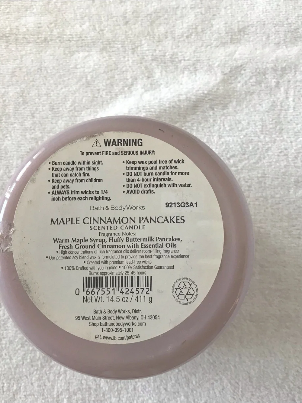 Bath & Body Works Maple Cinnamon Pancakes 3 Wick Candle - Picture 4 of 5